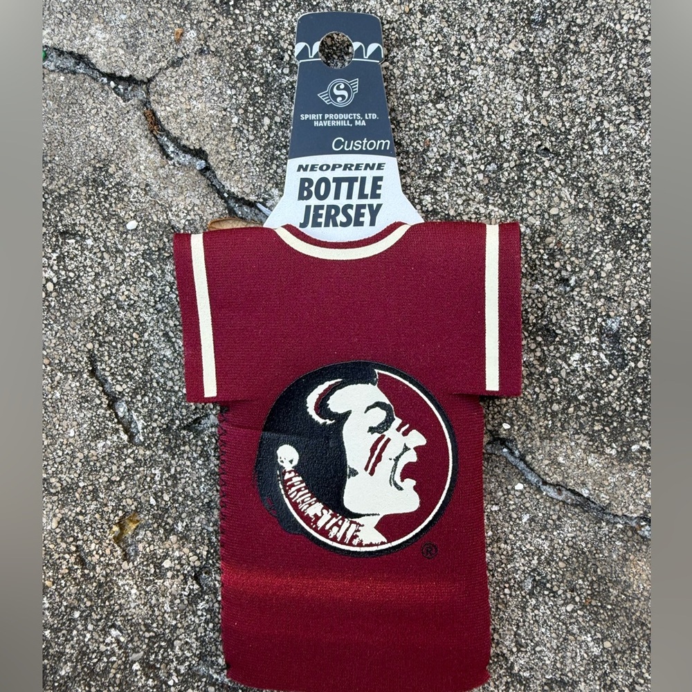Florida State Seminoles Neoprene Bottle Jersey Koozie NCAA FSU Licensed New
